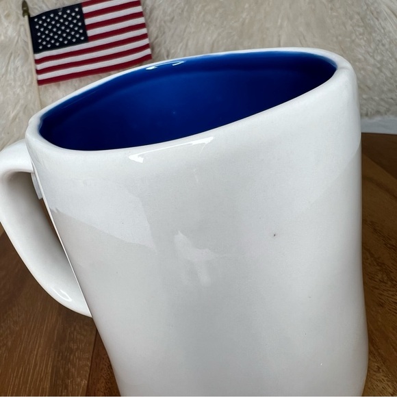 ❌SOLD❌ Rae Dunn NEW USA Large LL Mug Coffee Tea July 4 America Ivory Red Blue - Picture 13 of 14